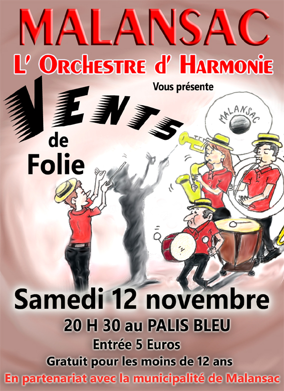 Affiche concert harmonie fanfare malansac